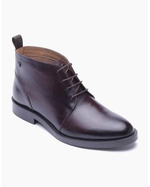 Base London London Marco Leather Washed Ankle Boots - Blue