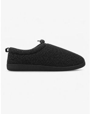 Totes Isotoner Felt Full Back Slipper With Pull Toggle Full Slippers - Black