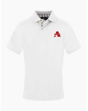 Aquascutum Collared Neck Short Sleeve Polo Shirt - White