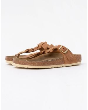 Birkenstock Gizeh Braided Natural Oiled Leather Sandals - Brown