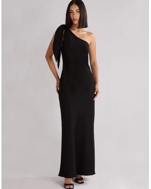 Ro&zo Charlotte Crepe One Shoulder Maxi Dress - Black