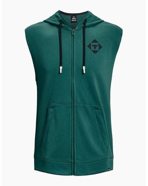 Under Armour Hooded Full Zipper Graphic Print Gilet - Green