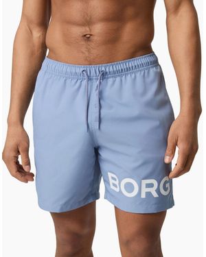 Björn Borg Borg Logo Swim Shorts, Stonewash - Blue