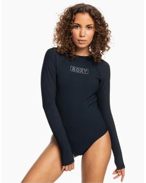 Roxy Heater Onesie One Piece Long Sleeve Rash Vest - Blue