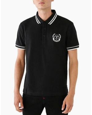 TRUE RELIGION Polo Shirt Relaxed Fit Laurel Buddah Face Pique Polo Shirts - Black