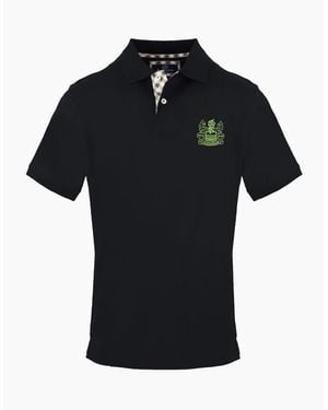 Aquascutum Collared Neck Short Sleeve Polo Shirt - Black