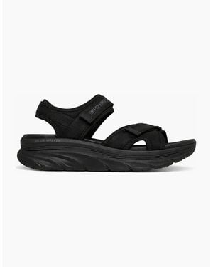 Skechers D'Lux Walker Sandal-Bold City Ankle Strap Sandals - Black