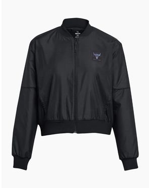 Under Armour Short Collared Neck Relaxed Fit Bomber Jacket - Blue
