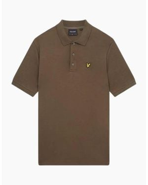 Lyle & Scott Lyle & Scott Form Chunky Slub Short Sleeved Polo Shirt - Brown
