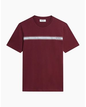 Ben Sherman Core Stripe Short Sleeve T-Shirt - Red