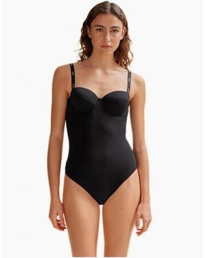 BOSS Logo Strap Bodysuit - Black