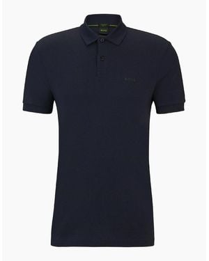 BOSS Collared Neck Short Sleeve Regular Fit Shirt - Blue