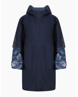 Parajumpers Joy Oversize Long Hooded Down Jacket - Blue