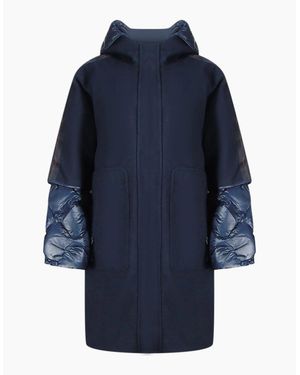Parajumpers Joy Oversize Long Hooded Down Jacket - Blue