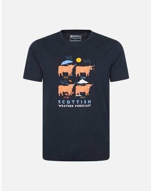 Mountain Warehouse Scottish Weather Forecast Graphic T-Shirt - Blue