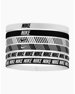 Nike Classic Printed Flexible Hairband (Pack Of 6) - Black