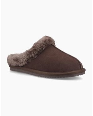 Hush Puppies Amara Suede Chocolate Slippers - Brown