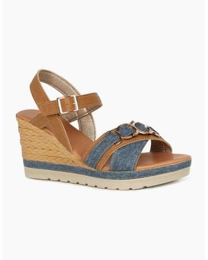 Lotus Solena Wedge Heel Sandals - Brown