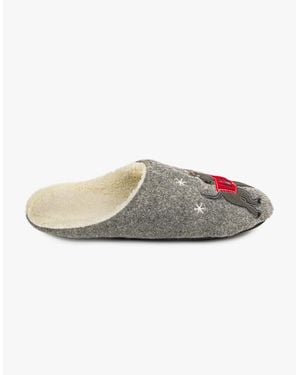 Totes Isotoner Novelty Dog Mule Slippers - Grey