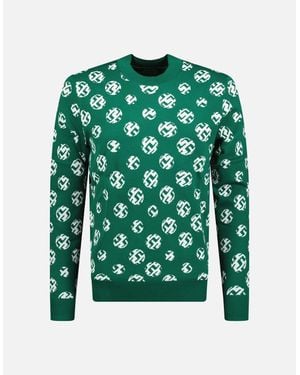 J.Lindeberg J.Lindeberg Gus Jacquard Golf Jumper Rain Forest Sphere - Green