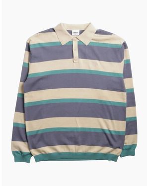 Parlez Pipe Haze Long Sleeve Polo Shirt - Grey