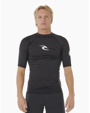 Rip Curl Rip Curl Waves Icon Short Sleeve Rash Vest - Black