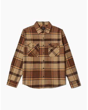 Brixton Bowery Sand/Pinecone/Solar L/S Flannel Shirt - Brown