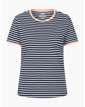 Mountain Warehouse Ladies Contrast Striped Ribbed T-Shirt - Pink