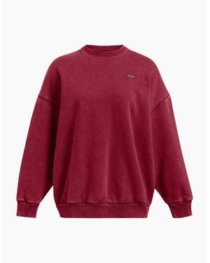 Under Armour Icon Crew Neck Ribbed Collar Long Sleeve Sweatshirt - Red