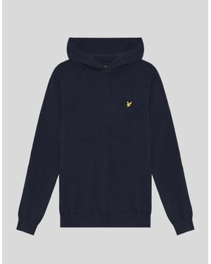 Lyle & Scott Merino Cotton Performance Hoodie - Blue