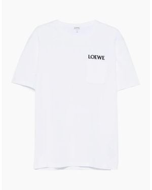 Loewe Pocket Embroidered Logo T-Shirt - White