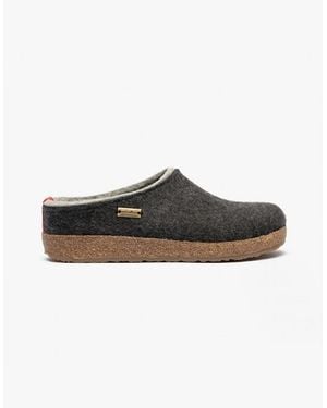 Haflinger Kris Slipper Mules Graphite - Brown