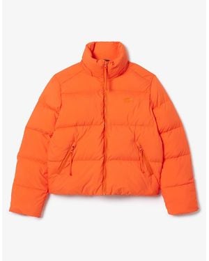 Lacoste Relaxed-Fit Hooded Down Jacket - Orange