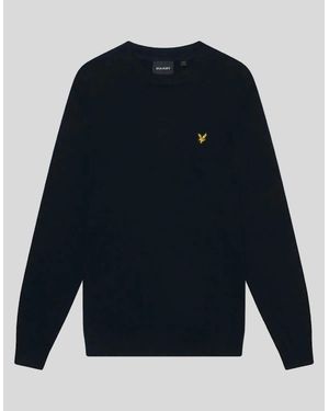Lyle & Scott Cotton Merino Crew Neck Jumper - Blue