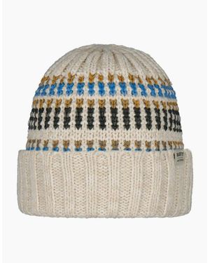Barts Travvis Jaquard Knitted Cuffed Beanie - White