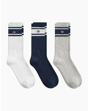 GANT 3 Pack Shield Sports Socks - Blue