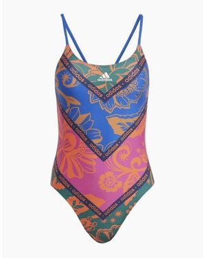 adidas Farm Floral Patterned Swimsuit - Blue