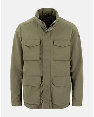 Fynch-Hatton Stand Collar Field Jacket Dark Khaki - Green