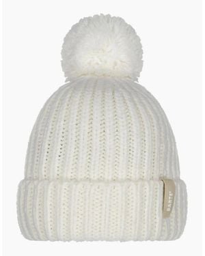 Barts Joansy Curffed Pom Pom Bobble Hat - White