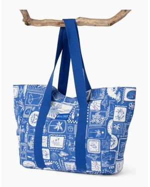 Saltrock Island Tiles Tote Backpack - Blue
