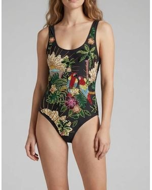 Oceanus Pandora Luxe Hand Beaded Swimsuit - Multicolour