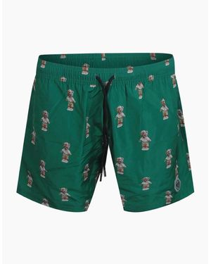 Philipp Plein Teddy Logo Medium Boardshort Swim Shorts - Green