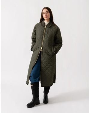 HUNTER Fionn Long Quilted Jacket - Natural