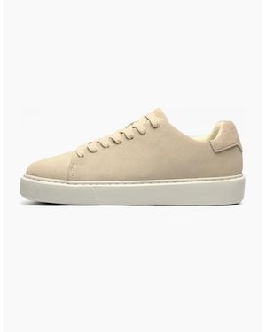 Jack & Jones Stockholm Suede Leather Trainers Off Stone - White