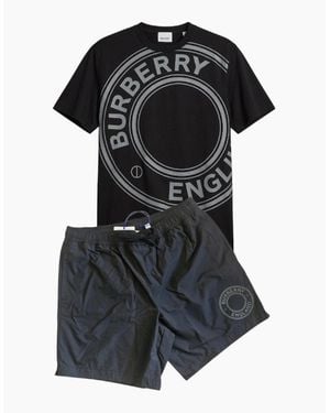 Burberry Graphic Print Shorts Set - Black