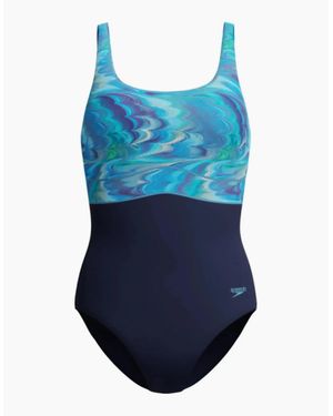 Speedo Ladies Eclipse Contour One Piece Swimsuit - Blue