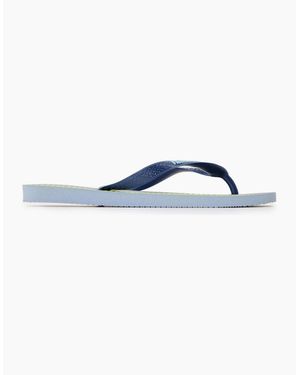 Havaianas Solid Patterned Thong Toe Flip Flops - Blue