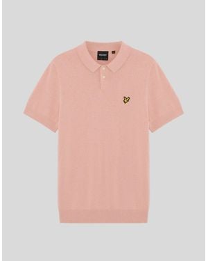 Lyle & Scott Cotton Knitted Polo Shirt - Pink