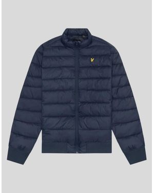 Lyle & Scott Dark Funnel Neck Wadded Jacket - Blue
