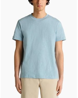 Remus Uomo Slub Cotton T-Shirt - Blue
